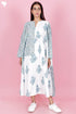 Cambric Cotton Dress  In Floral Block Print